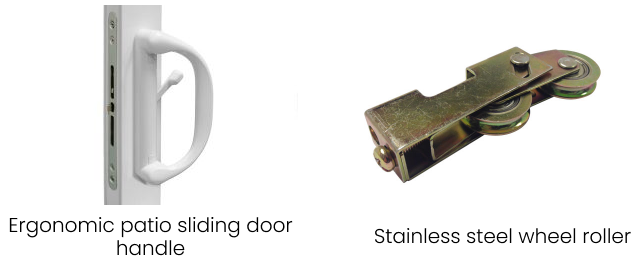 Patio sliding door hardware